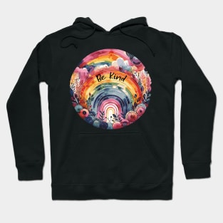 Be Kind Rainbow Watercolor Hoodie